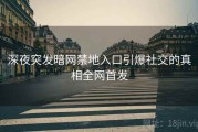 深夜突发暗网禁地入口引爆社交的真相全网首发