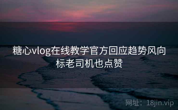 糖心vlog在线教学官方回应趋势风向标老司机也点赞