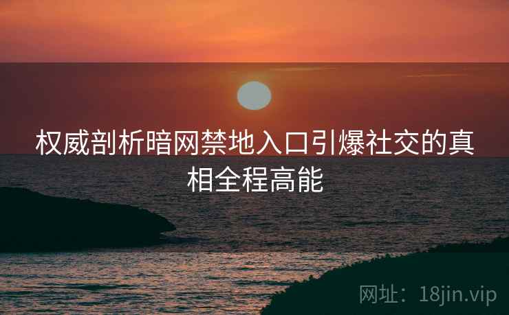 权威剖析暗网禁地入口引爆社交的真相全程高能