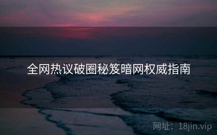 全网热议破圈秘笈暗网权威指南