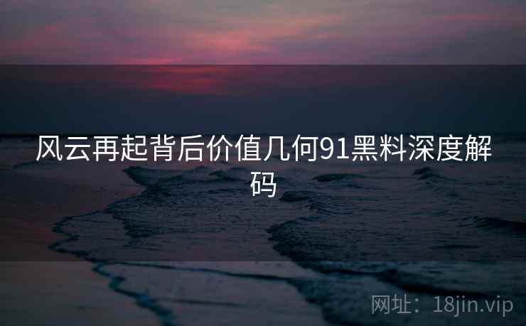 风云再起背后价值几何91黑料深度解码